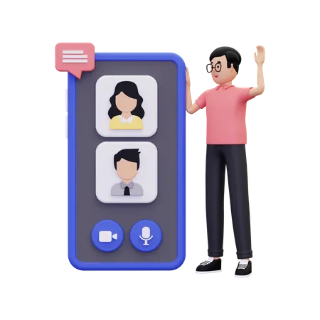 Video Call With Business Partners  3D Illustration