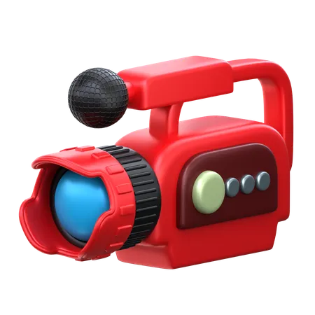 Video Camera 3 D Journalist Icon 3D Icon