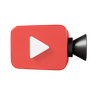 video camera player 3d logo