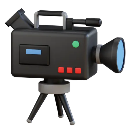 3 D Video Camera With Tripod Icon Illustration 3D Icon