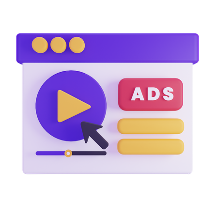 Video Channel Ads  3D Icon