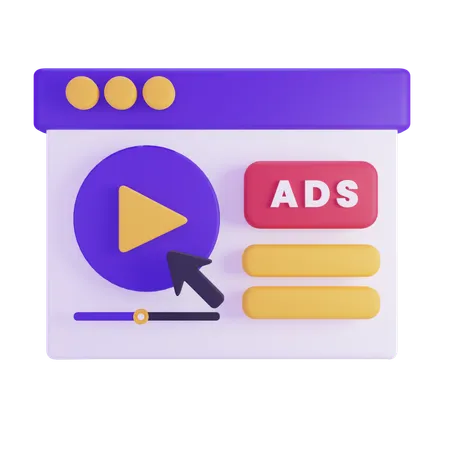 Video Channel Ads  3D Icon