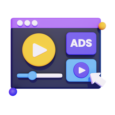 Video Channel Ads  3D Icon