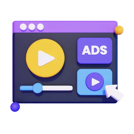 Video Channel Ads  3D Icon