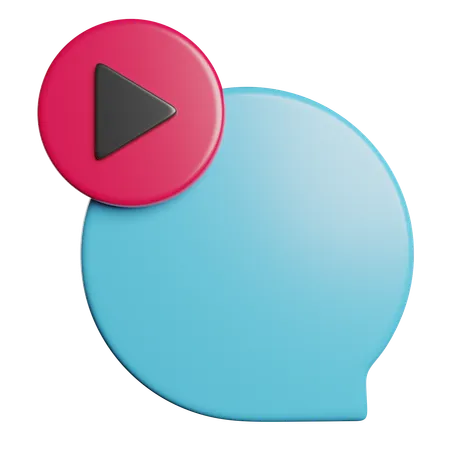 Chat Bubble Video 3D Icon