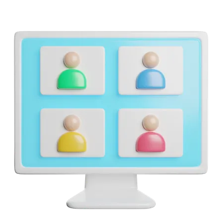 Video Conference Team 3D Icon