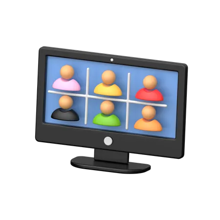 A Symbolic Representation Of Virtual Meetings Enabling Real Time Communication And Collaboration Among Multiple Participants In Digital Environments 3D Icon