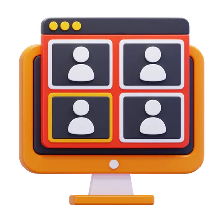 Video Conference  3D Icon