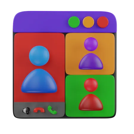 Video conference  3D Icon