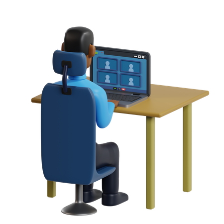 Video Conference  3D Illustration