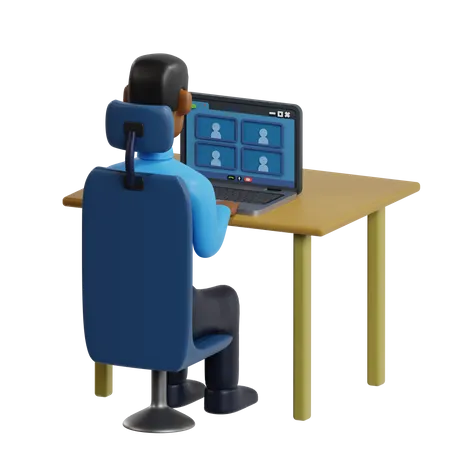 Video Conference  3D Illustration