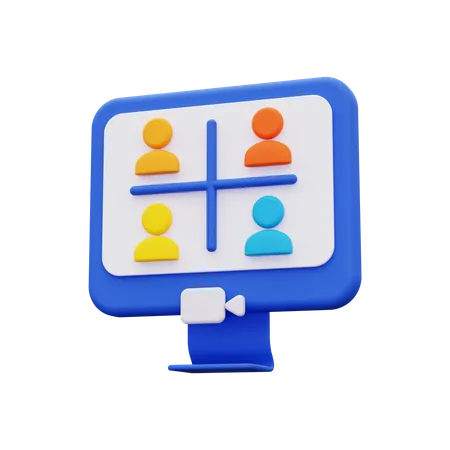 Video conference 3D Icon