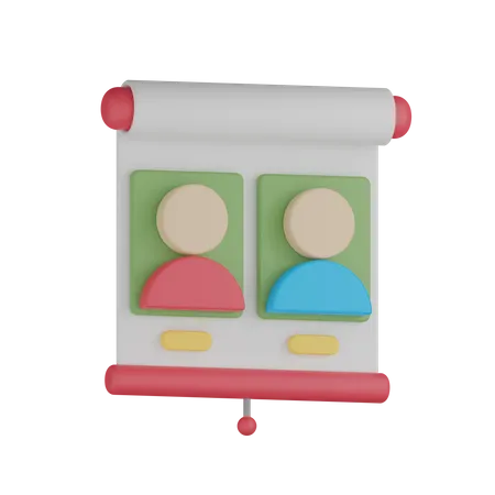 Video Conference Board  3D Icon