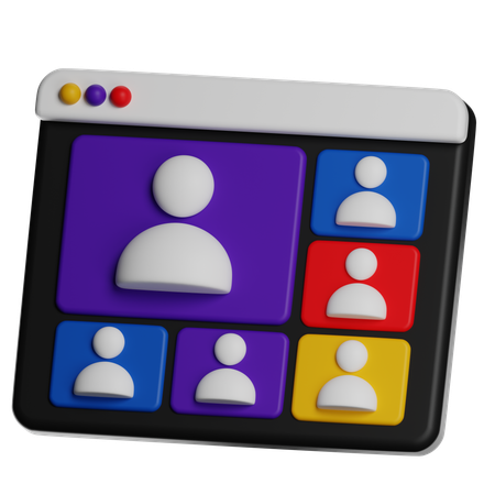 ビデオ会議通話  3D Icon