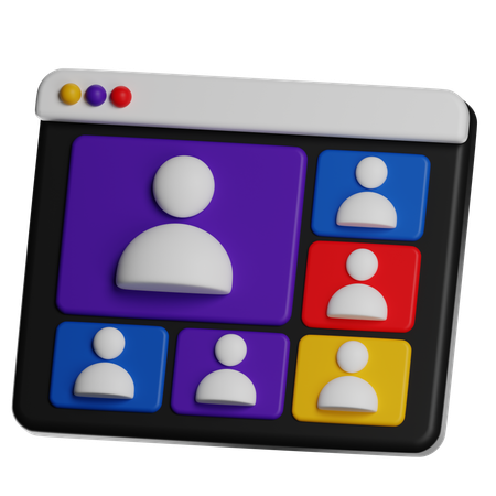 Video Conference Call  3D Icon