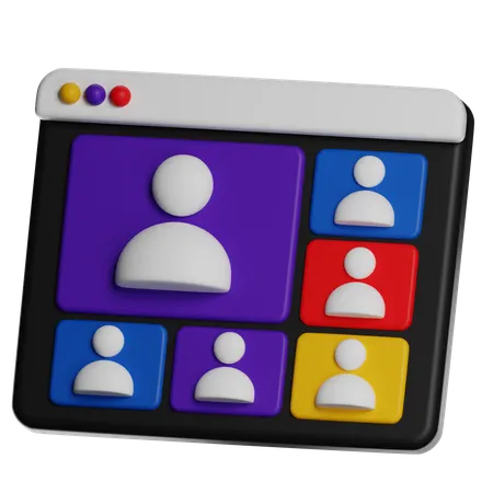 Video Conference Call  3D Icon