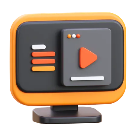 Video Content  3D Icon