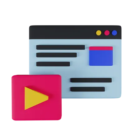 Video Content 3 D Icon Contains PNG BLEND GLTF And OBJ Files 3D Icon