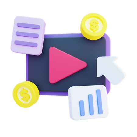 Video Content  3D Icon