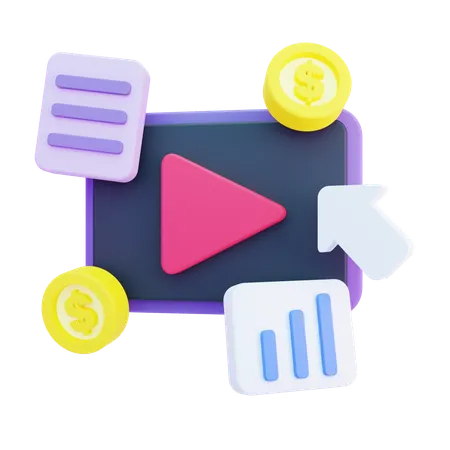 Video Content  3D Icon