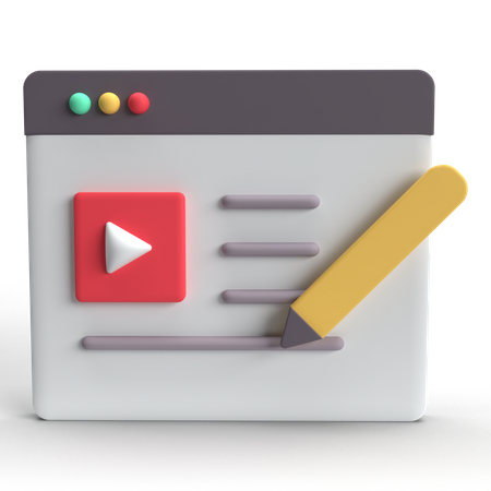 Video Content  3D Icon