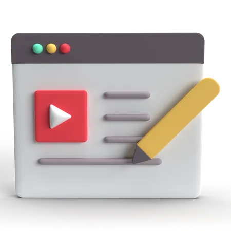 Video Content  3D Icon