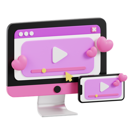 Video Content  3D Icon