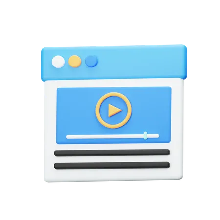 Video Content  3D Icon