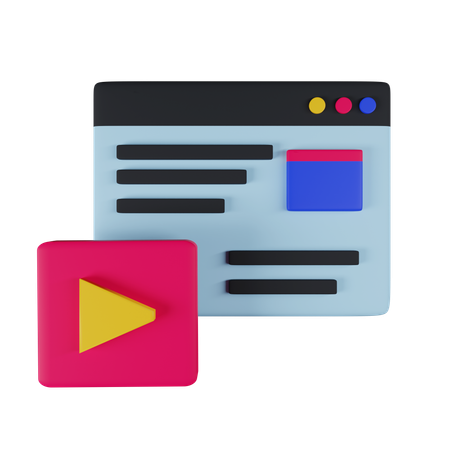 Video Content  3D Icon