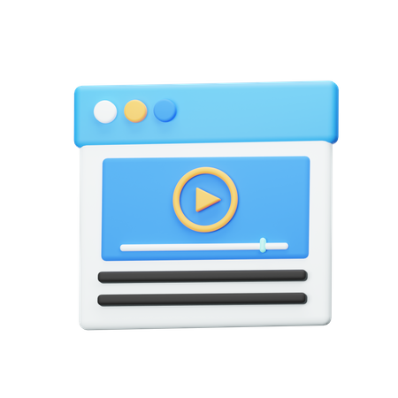 Video Content  3D Icon