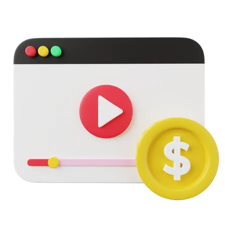 Video Content Monetization  3D Icon