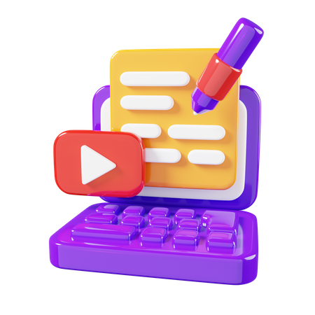 Video Content Writing  3D Icon