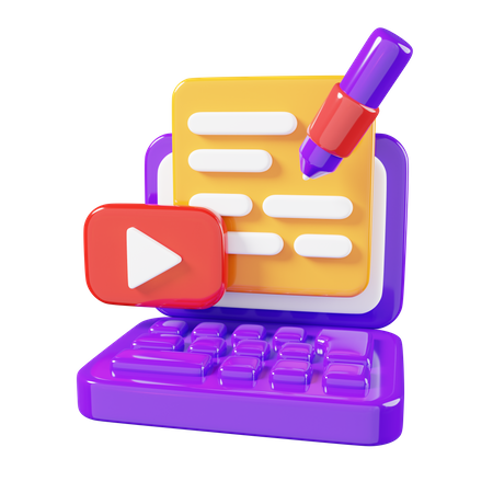 Video Content Writing 3D Icon
