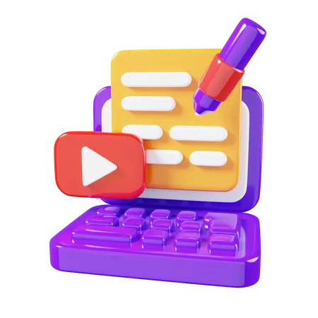 Video Content Writing 3D Icon