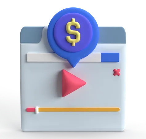 Contracheque de vídeo  3D Icon