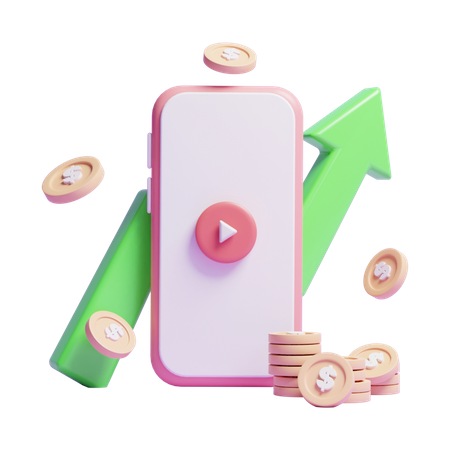 Crescimento de vídeo  3D Icon