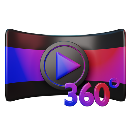 Vídeo em 360 graus  3D Illustration
