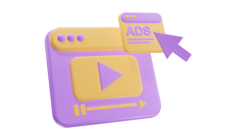 Vidéo de marketing numérique  3D Icon