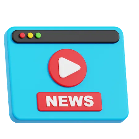 Vídeo de noticias en línea  3D Icon