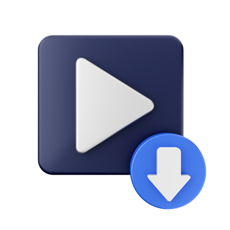 Video Downloading 3D Icon