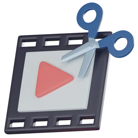 Video Editing Icon Perfect For Multimedia Projects Film Production And Digital Editing Elevate Your Visuals With This Symbol Of Cinematic Technology 3 D Render Illustration 3D Icon