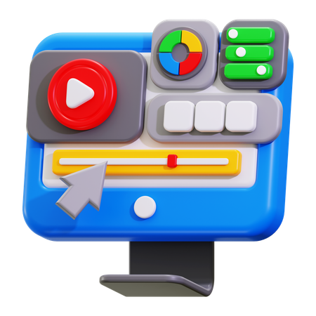 動画編集者  3D Icon