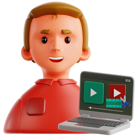 動画編集者  3D Icon