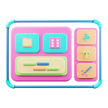 Video Editor  3D Illustration