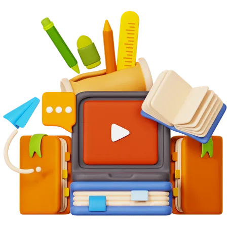 Vídeo educacional  3D Icon