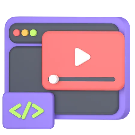 Video embed  3D Icon