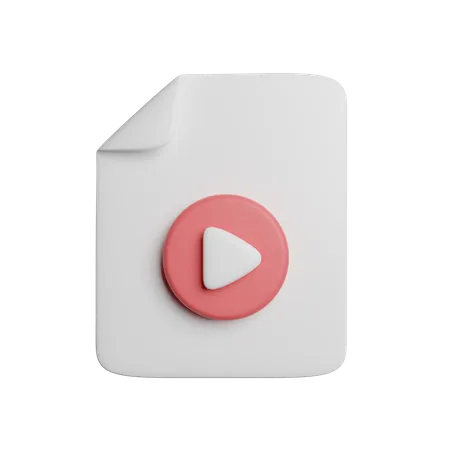 Video File Document 3D Icon