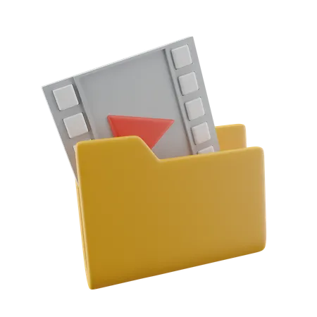 Video Files In The Folder 3D Icon