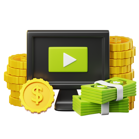 Vídeo financeiro  3D Icon