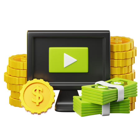 Vídeo financiero  3D Icon